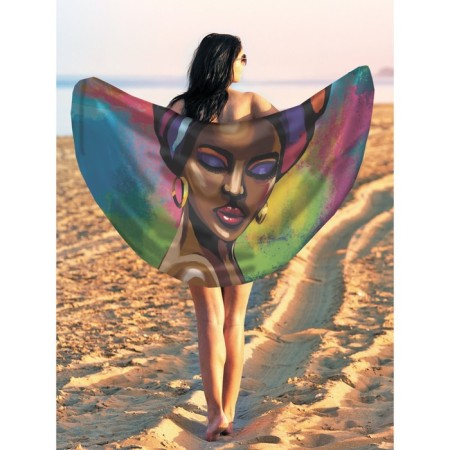 Pareo and beach rug "Colorite African", d = 150 cm