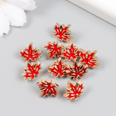 Button plastic for creativity "Maple leaf" set 10 pcs 1.2x1.4x0.7 cm