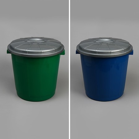 Country-household "Color", 50 l, with a lid, color mix-6