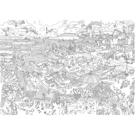 Poster coloring "Sea Port", a1-1
