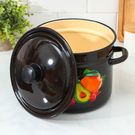 Cylindrical pan, 7 l, induction, dree mix, brown color-1