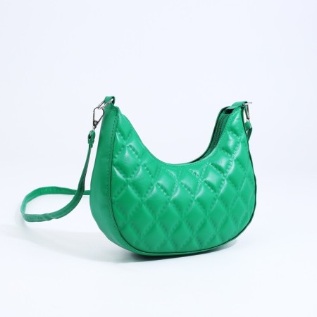 Baget bag with zipper, green color-2