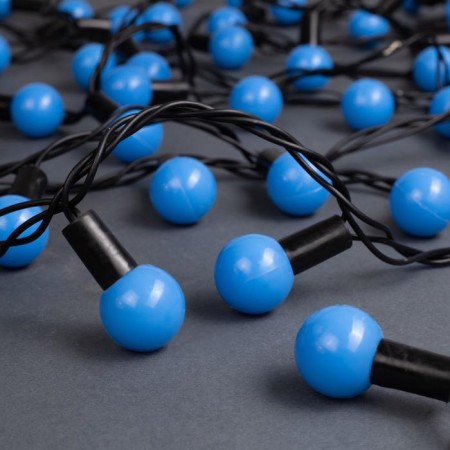 Garland “thread” 10 m with nozzles “balls 2.5 cm”, IP44, dark thread, 100 LED, glow blue, 8 modes, 220 V-1