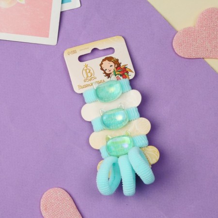 Hair gum "Tenderness" (set 6 pcs) pussy, green