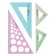 Set of triangles 4 pcs. Calligrata Katet 9/12/20/25 cm, with circles, transparent, color 1034523