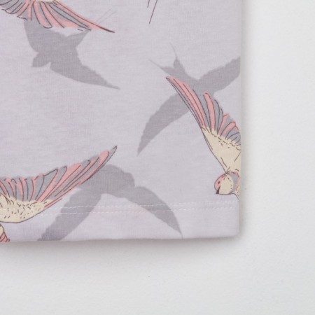 Female pajamas (shirt and shorts) Kaftan Birds p. 52-54, gray-9