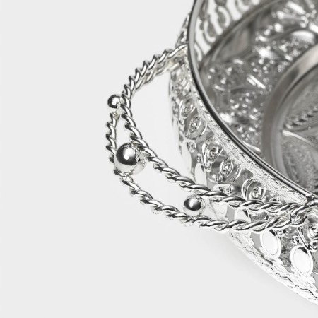 Serving tray "Solon", 34 × 24.5 × 9 cm, with handles, silver color-4