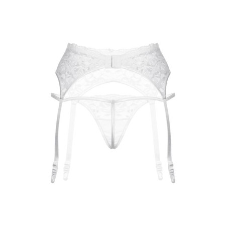Belt for stockings and thongs lace Softline collection, white color, size S/M-2