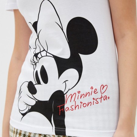 Minnie Fashionista T -shirt Minnie Mouse, White-3