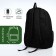Youth backpack from textiles, 2 lightning departments, 4 pockets, black color/khaki