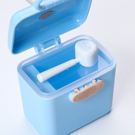 Container for storing baby food 150 ml., With a spoon, blue color-2