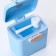 Container for storing baby food 150 ml., With a spoon, blue color