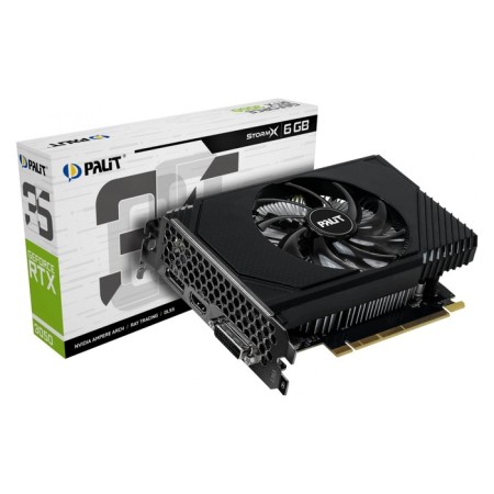 The Palit PCI-E 4.0 RTX3050 StormX NVIDIA GeForce RTX 3050 6GB 96BIT GDDR6 1042/1400 106497-5