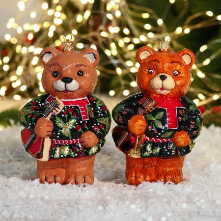 Christmas decoration "Bear with a balalaika" 15 cm, mix-2