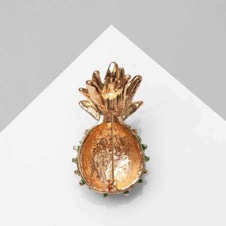 Brooch "Pineapple", the color yellow-green in gold-2