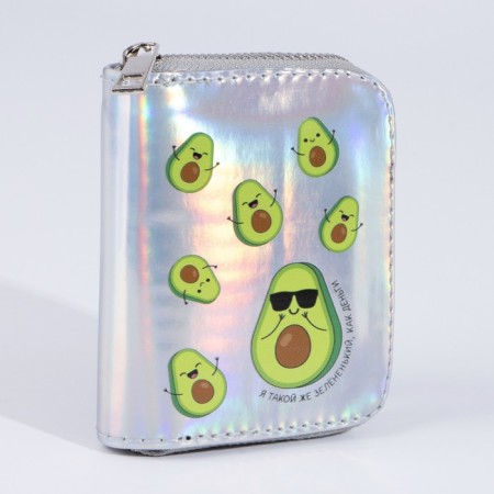 Wallet with a holographic effect "Avocado", 12.5x9x2 cm-6