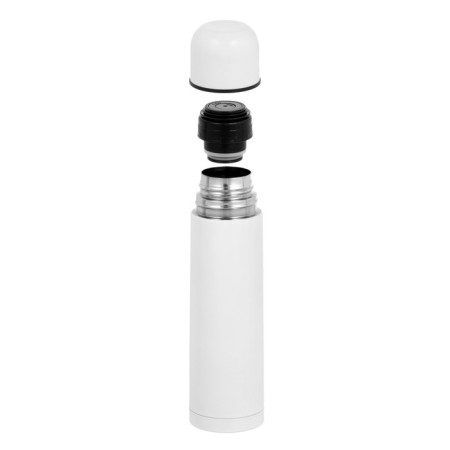 Thermos, 500 ml, sleeve, with a mug, retains heat up to 8 hours, white-1