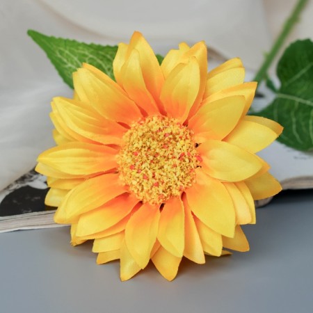 Artificial flowers "Gerbera silk Galant" 45x9 cm, yellow-1