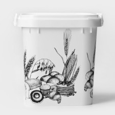 Container for flour and sugar, 25 l, decor, white color
