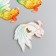 Decor for creativity Plastic "Fish Orange with a green-blue tail" with gold 2.5x3 cm