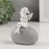 Polystone souvenir "Girl Angel with a bouquet, on a pebble" 7x4.5x8.5 cm