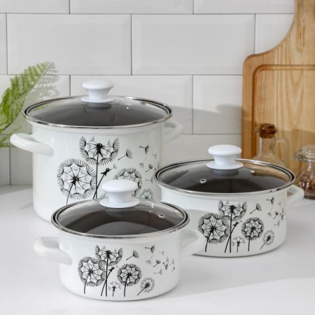 Set of pots "Adagio-5-1 lux", 3 subjects: 1.9 l, 2.5 l, 5 l, covers, induction