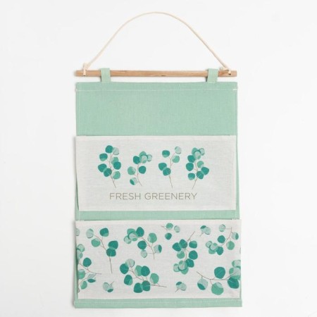 Pocket Textile Ethel "Fresh Greeenery" 2 departments, 45x35 cm-1