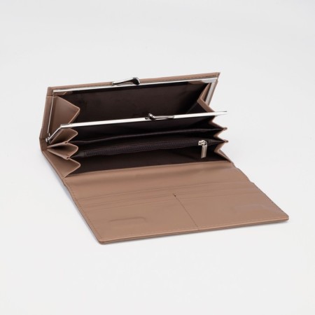 Women's wallet on magnets, beige color-2