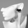 Earrings Plastic "Caramel" bow, black color