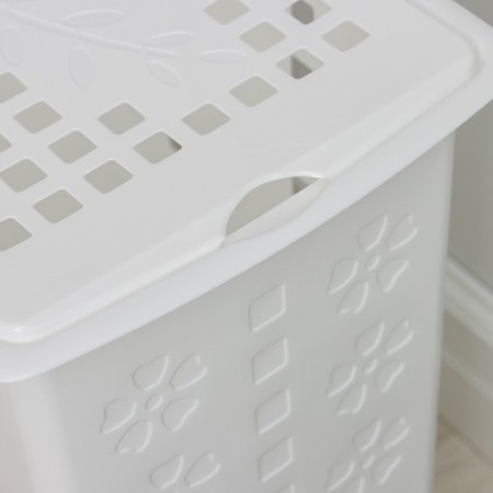 Besnaya basket with a lid "Violetta", 30 l, 36 × 26.5 × 47.5 cm, white color-2