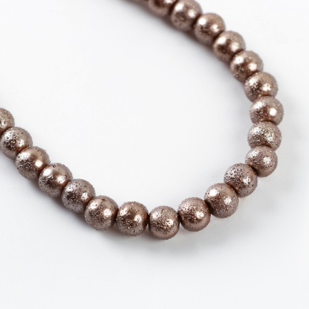 Glass beads, set 140 pcs., Size 1 pc. 6 - mm, brown color-3