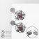 Earrings "Spiders", red color in black silver