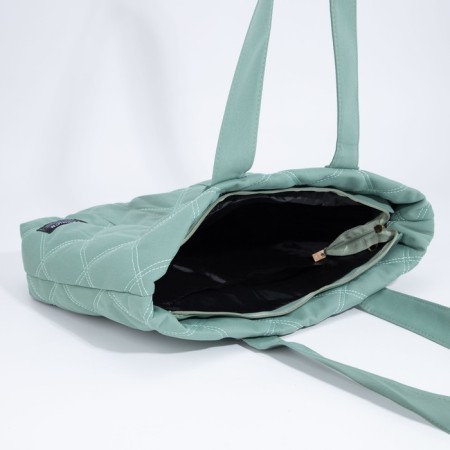 Zipper bag with zipper, green color-5