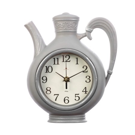 Wall -wall clocks for the kitchen "tea party", silent, kettle 26.5 x 24 cm, gray, aa-5