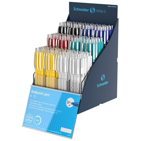 Handle Automatic Schneider "K15", blue ink, 1.0mm node, Mix case, display, for the logo
