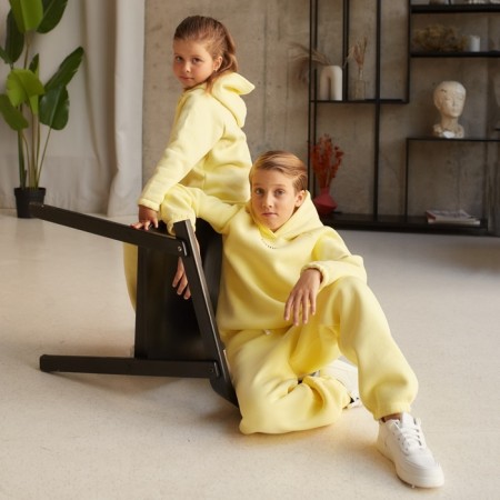 Kids (hoodies, trousers) minku: Basic Line Kids, Oversize, yellow color, height 104-19