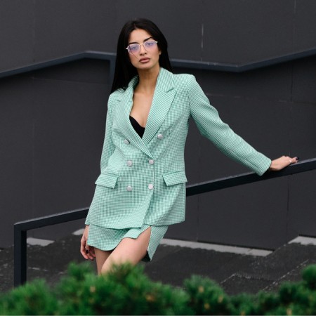Jacket female double -breasted mist p. 44, green/white-12