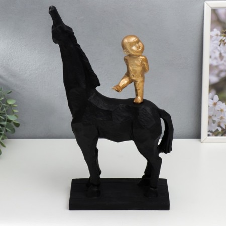 Polystone souvenir "Kid on horseback" 40x12x28 cm