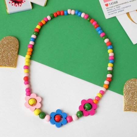 Children's "chosen" chamomile with beads, 35 cm, color mix