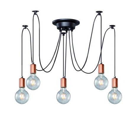 Futuro chandelier, 5x60W E27, black color