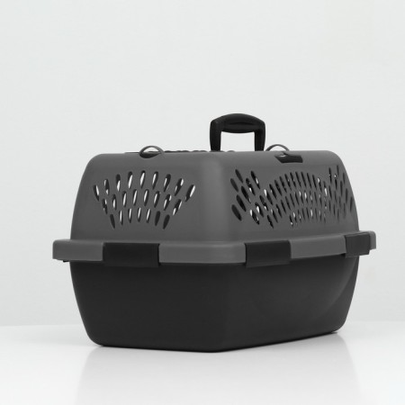 Carriage for animals with a plastic door, 40 x 32 x 26, gray-4
