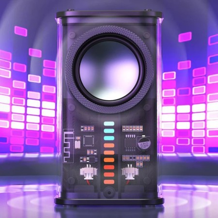 Portable column byz K07, 5 watts, 600 mAh, TT 5.1, TWS function, black-5