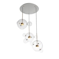 Светильник подвесной St Luce. SL1133.203.03. Bopone. 3х14 Вт, LED, 3000K, 880 Lm, 75х75х80 см, цвет белый, латунь