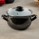 Metallic pan, 2.1 l, glass cover, induction, black color