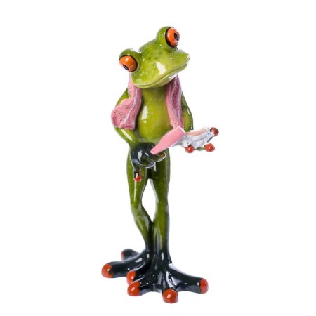 Souvenir Polystone Lak "The Frog cleans the jaw" 16.5x5.8x8.5 cm-4