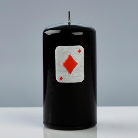 Candle - Poker cylinder, 6 × 11.5 cm, black