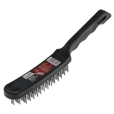 Metallic manual scrap brush, plastic handle, 5-row