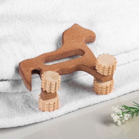 Wooden massager "Horse", 4 videos, 15 cm-2