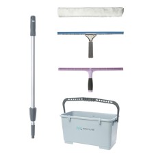 Set for washing windows: a holder for a fur coat 45 cm, a slope 45 cm, a fur coat 45 cm, rod is 1.2 m, a bucket 22 liters