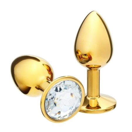 Anal traffic jam-hoods, gold, transparent crystal, d = 27 mm